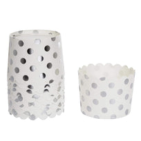 Art.9030 Vaso Metalizado Puntos 5.3x7cm 10pz