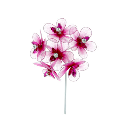 Art.9364 Ramito Tul Con Piedra X6 Flores