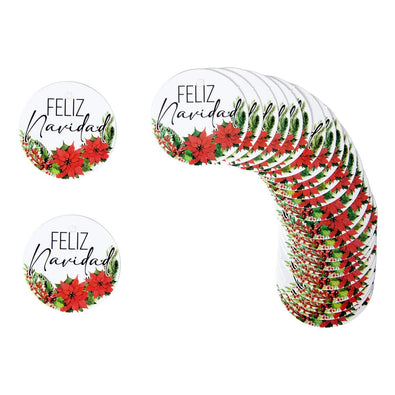 Fantasías Miguel Art.9816 Tarjeta Circular Feliz Navidad 4x4cm 24pz