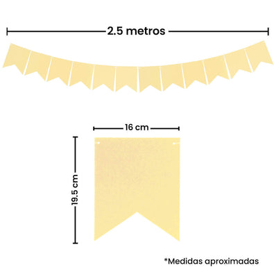 Fantasías Miguel Art.9988 Banderines x12 19.5x16cm Aprox  2.5m  1pz