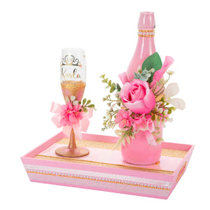 Copas Y Botella Xv Años Rosa