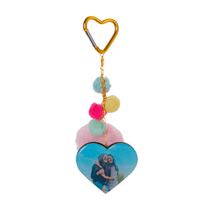 Llavero Pompones Con Corazon