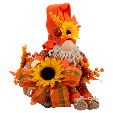 Gnomo Otoñal Y Girasoles