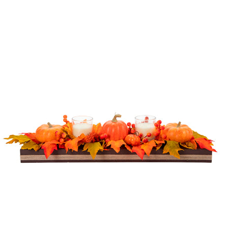 Centro De Mesa Otoñal Con Velas