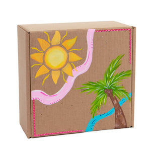 Caja Pintada De Palmera