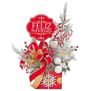 Centro De Mesa Navideño Rojo-Oro