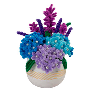Florero De Hortencias De Chenille