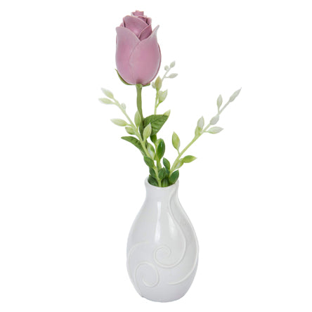 Florero Con Rosa De Fomi Moldeable
