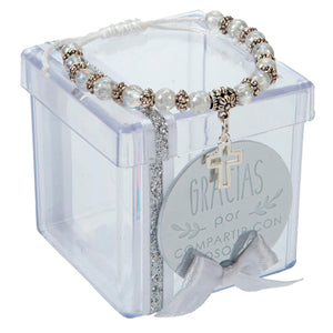 Recuerdo Pulsera Cruz Plata