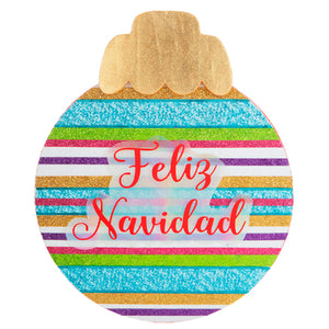 Esfera Navideña Feliz Navidad Multicolor