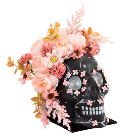 Cráneo Con Flores Rosas