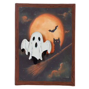 Lienzo Gato Con Fantasma