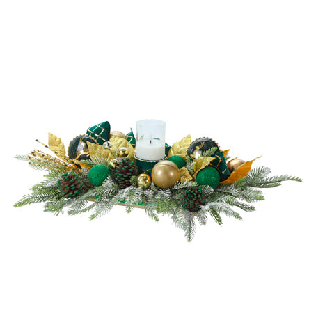 Centro De Mesa Navideño Con Esferas