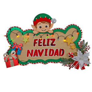 Letrero Feliz Navidad Duendes
