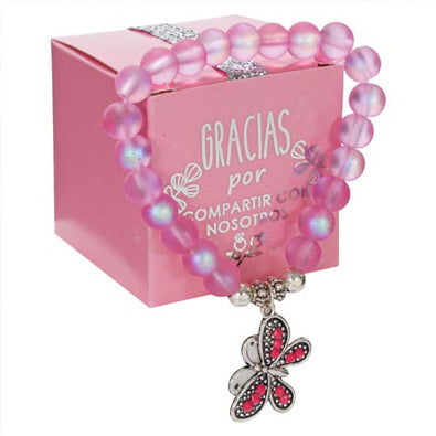 Fantasías Miguel Clave:IP2363 Pulsera Rosa Con Mariposa