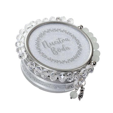 Fantasías Miguel Clave:IP2497 Pulsera Blanco-Plata Boda