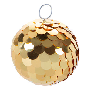 Esfera Navideña Con Lentejuela Oro