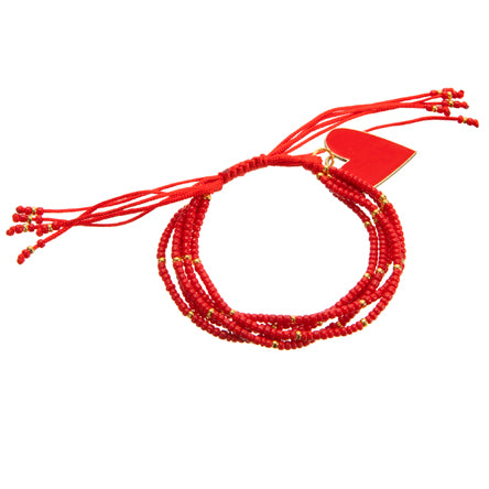 Pulsera Roja Con Dije Corazon