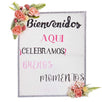 Fantasías Miguel Clave:LZ161 Letrero Bienvenidos Con Flores
