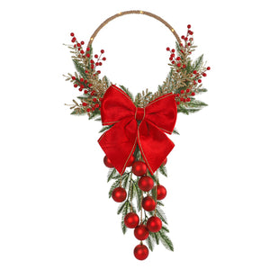 Adorno Navideño Con Moño Rojo