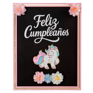 Pizarrón Feliz Cumpleaños Unicornio