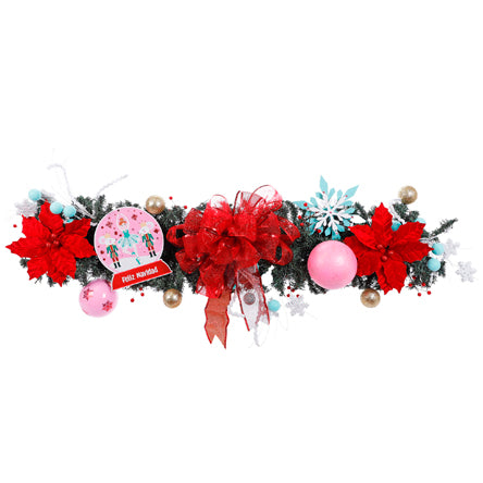 Guia Navideña Bailarina Rojo-Rosa