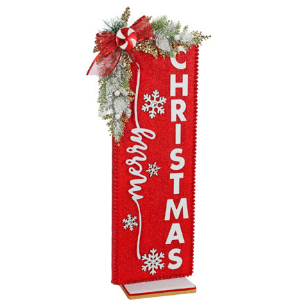 Letrero Merry Christmas Rojo Moño