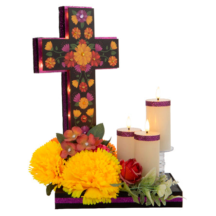 Centro De Mesa Con Cruz Y Vela