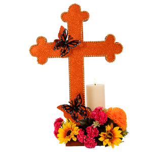 Cruz Con Mariposas Dia De Muertos