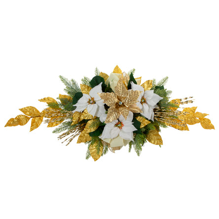 Arreglo Central Navideño Oro-Blanco