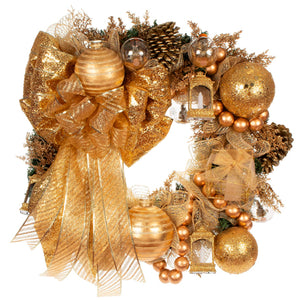 Corona Navideña Oro Elegante