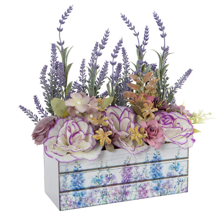 Jardinera Vintage Flores Moradas
