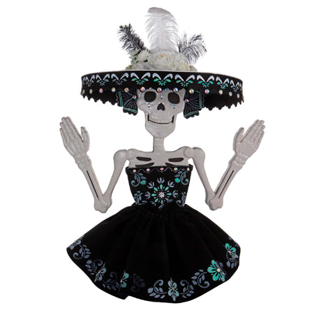 Catrina Con Sombrero De Plumas Blancas