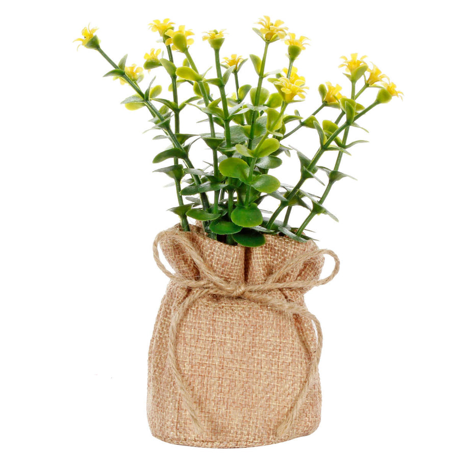 Art.10535 Planta Con Flor Base De Yute