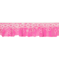 Art.2481 Organza Impresa Plisada Con Encaje