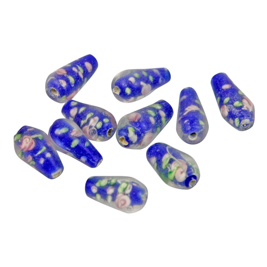 Art.2861 Cuenta De Cristal Gota Con Flor