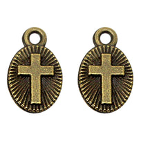 Art.3126 Dije Oval Con Cruz