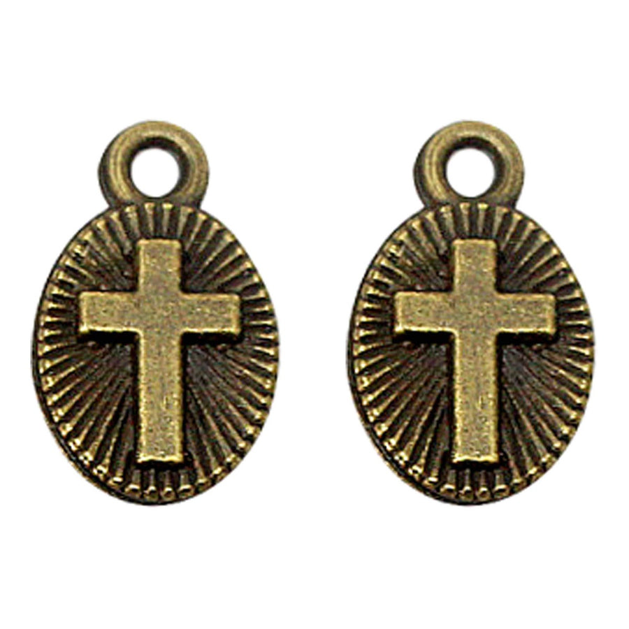 Art.3126 Dije Oval Con Cruz