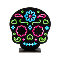 Art.4411 Calavera Color Neón Con Base