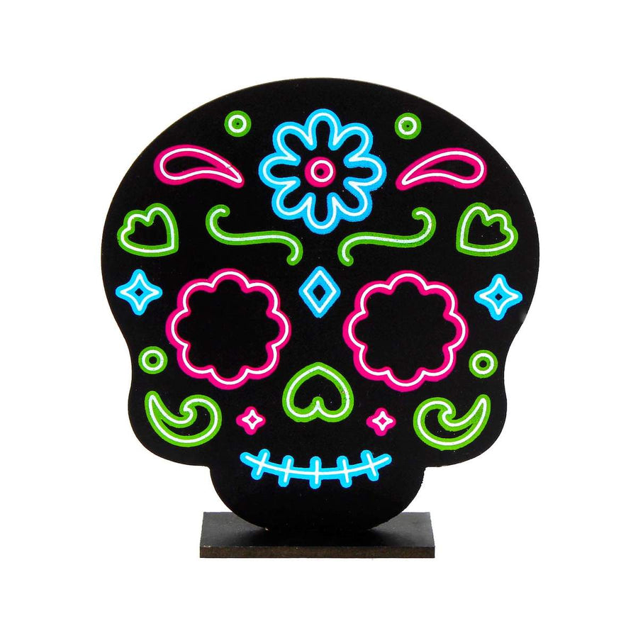 Art.4411 Calavera Color Neón Con Base