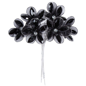 Art.4427 Ramito X6 Flores Malla Con Piedra