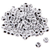 Fantasías Miguel Art.4722 Cuenta Letra Cubo Blanco Negro 5x5x5mm 200pz