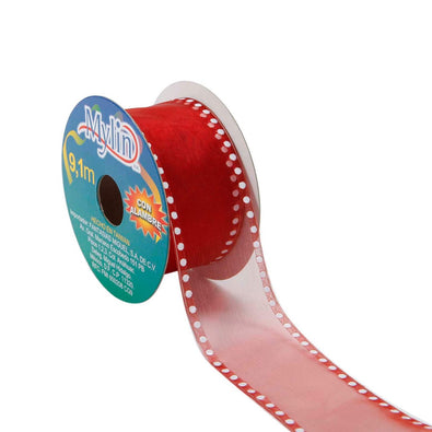 Fantasías Miguel Art.5133 Listón Organza Con Alambre Puntos 38mm 9.1m