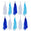 Fantasías Miguel Art.6289 Guia Borlas Ondas Combinadas x10 (Al 33cm Aprox) 2.4m 1pz Azul Combina