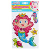 Fantasías Miguel Art.7659 Calcomanía Decorativa Sirena Globo Varios Tamaños 1 Planilla (Aprox 4pz)