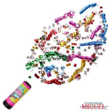 Fantasías Miguel Art.7925 Popper Confetti Colores 10.5cm 3pz (1.5 a 2 gramos)