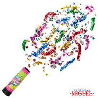 Art.7935 Popper Confetti Colores Metálicos 15cm 3pz