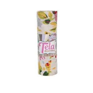 Art.9146 Rollo Tela Yute de Flores