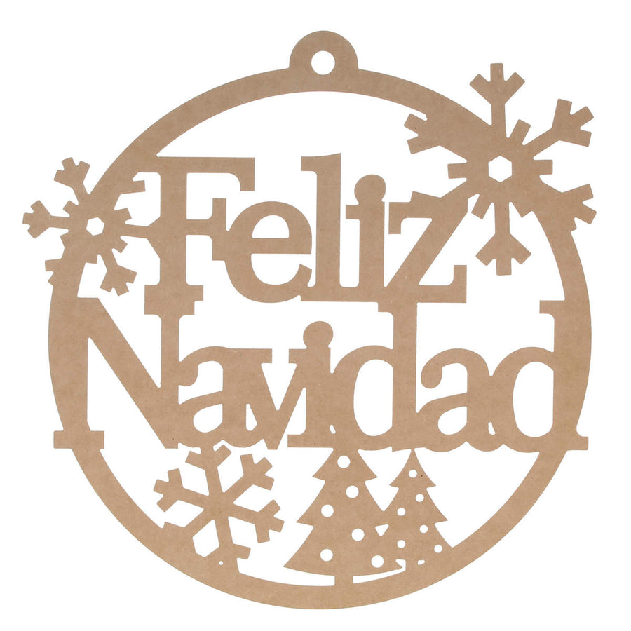 Art.9767 Corona Mdf Feliz Navidad