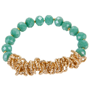 Pulsera Con Rondel Y Eslabones De Cadena Oro
